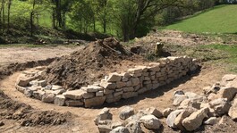 Natursteinmauer Bau 1